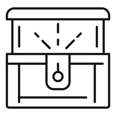 Millionaire dower chest icon. Outline millionaire dower chest vector icon for web design isolated on white background