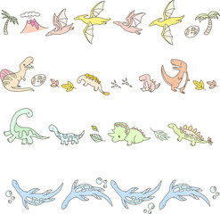 恐竜の飾り罫
