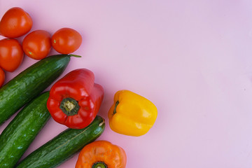 selective focus, colored vegetables, the concept of proper nutrition