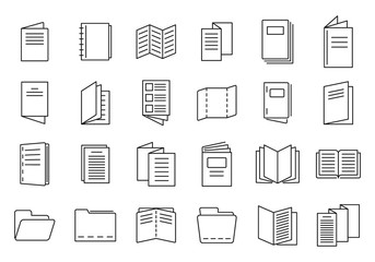Catalogue icons set. Outline set of catalogue vector icons for web design isolated on white background