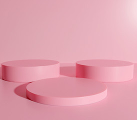 Pastel concept podium Display for placing products Or cosmetics.3D rendering.