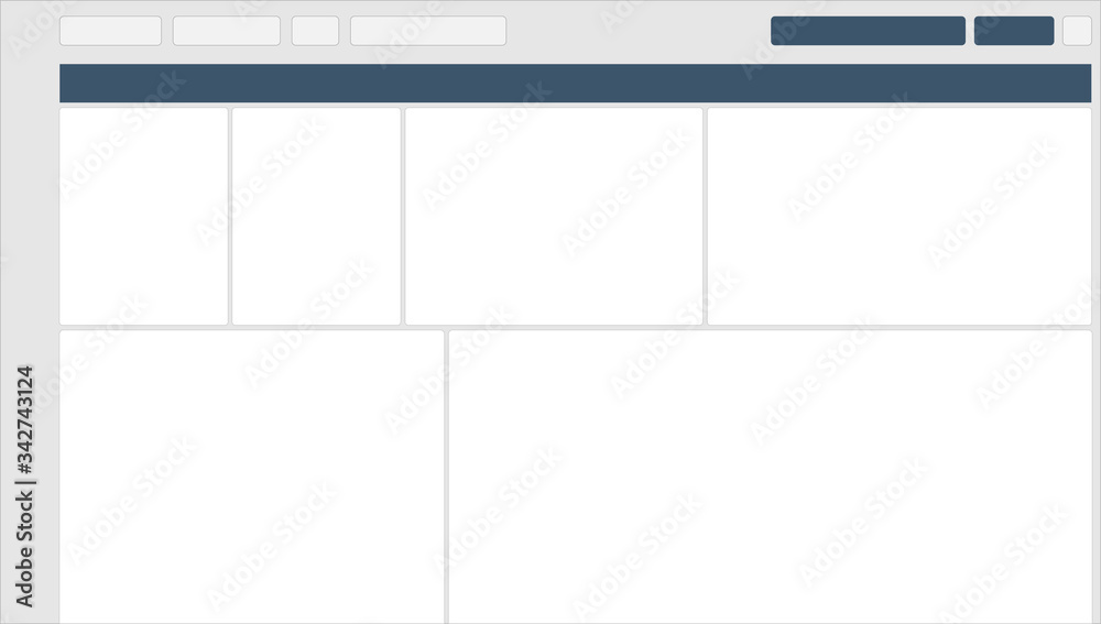 Wall mural empty analytics and statistics user and admin dashboard for financial, economy and digital control p