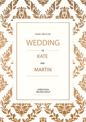 Fototapeta na wymiar Vintage Wedding Invitation design template