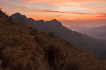 sunrise at Khao Chang Phuak Mountain Thong Pha Phum National Park, Kanchanaburi province, Thailand, 1249 msl