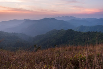 morning time view at Khao Chang Phuak Mountain Thong Pha Phum National Park, Kanchanaburi province, Thailand, 1249 msl