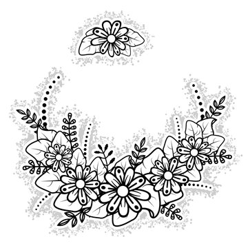 Flower arrangement. Chenny flower ornament on a white background.