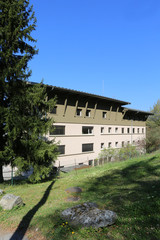 Fototapeta na wymiar EHPAD. Résidence Le Val Montjoie. Maison de retraite. Alpes françaises. Saint-Gervais-les-Bains. Haute-Savoie. France.