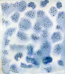 Watercolor hand drawn background grey with black dots © Viktoria Skripkina