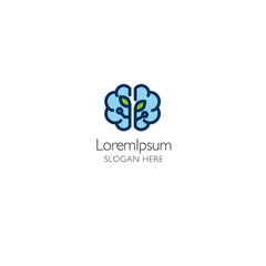 Brain logo design template on white