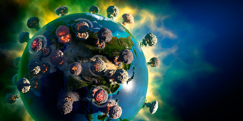 The concept of planet Earth similar to the COVID-19 virus