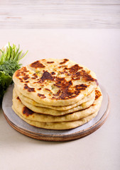 Flatbread with cheese and herb filling