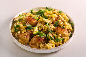 Chicken with zucchini and couscous