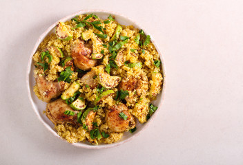 Chicken with zucchini and couscous