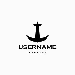 simple anchor logo design inspiration . anchor silhouetter logo design template . flat anchor icon
