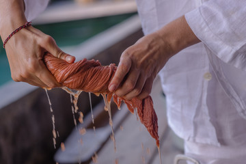 hand dyeing fabrics made from natural dyes