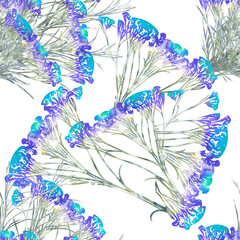 Curry plant abstract, seamless pattern.