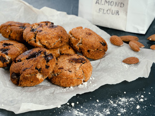 Low carb almond flour cookies on baking paper