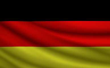 Obraz premium 3D- image of the waving flag Germany