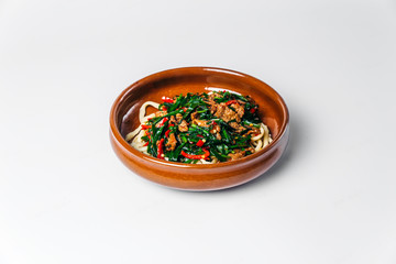 Uzbek national dish lagman noodles