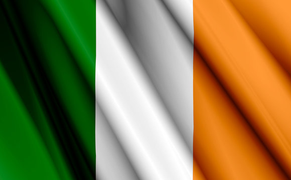 3d image of the waving flag Ireland