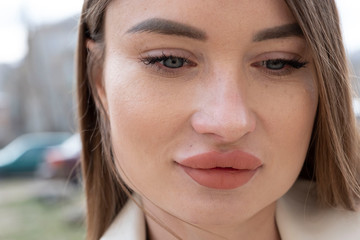 close-up portrait of a brunette