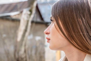 close-up portrait of a brunette