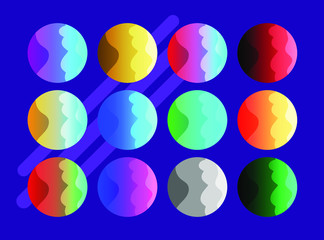 Cute Colorful planet and Globe flat vector icon illustration