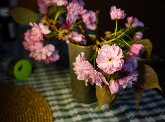 Branches of sakura in a vase