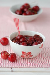 cherry wtih sirup and jam