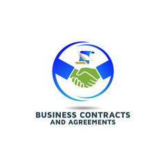 Business agreement for contract vector logo design