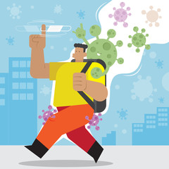 A man doesn't wear a mask because he thinks he doesn't have a fever. Therefore causing the population around the world to be highly infected with Covid-19.