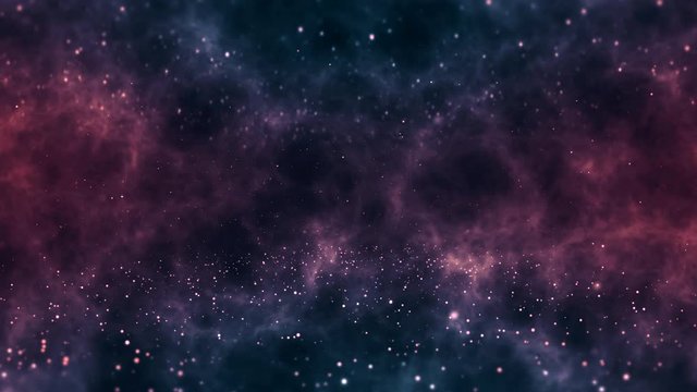 dramatic space scene with flying particles 4k animation