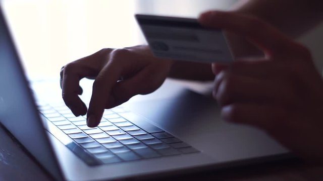 Shopping online with Laptop, 
