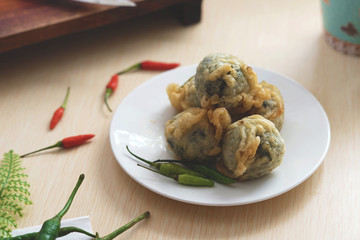 Round fried snack from Indonesia called 
