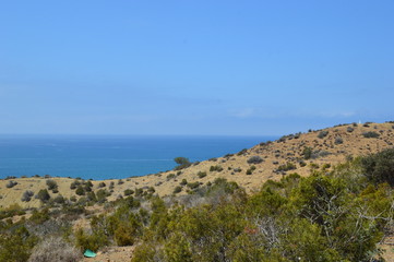 Fototapeta na wymiar mixed view between sea and mountain in near to Al Hocima city