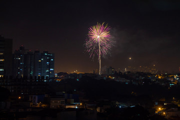 Happy new year fireworks, S&atilde;o Paulo, Brazil
