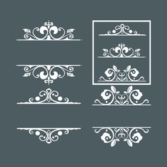 Vector Design of Decorative Border Elements in White