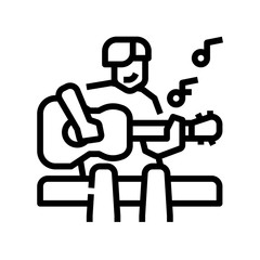 Guitar  play  acoustic guitar  musical  man  people  hobby icon