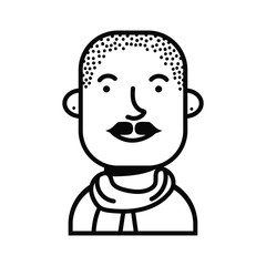 young man with mustache avatar character