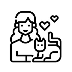 Woman  cat  pet  avatar  love icon
