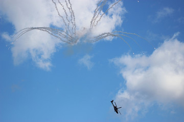  Military helicopter during the flight © moniadk