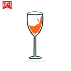 glass drinnking coctail Icon template black color editable. Umbrella Icon symbol Flat vector illustration for graphic and web design.