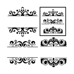 Vector Design of Decorative Border Elements in Black