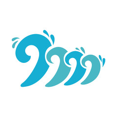 Fototapeta premium water waves ocean flat style icon