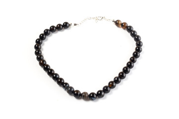 natural agate beads on a white background isolate