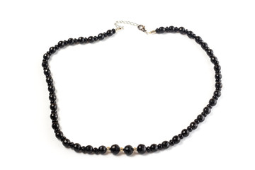 natural agate beads on a white background isolate