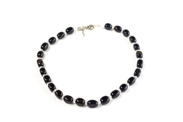 natural agate beads on a white background isolate