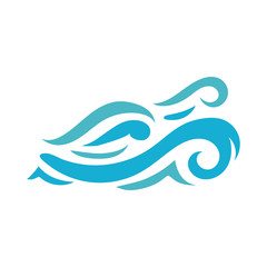 ocean water flat style icon