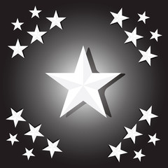 Obraz premium Star rating realistic gold star set vector