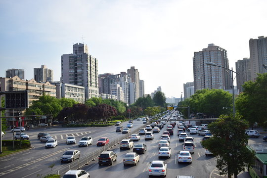 traffic in the big city in china